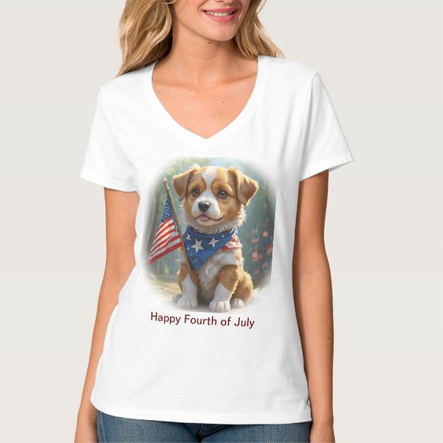 Camiseta Cute Dogs cuarto de julio (Anverso)