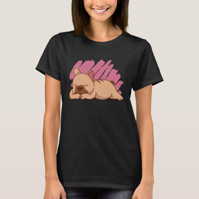 Camiseta Cute Dogs Sleeping French Bulldog (Anverso)