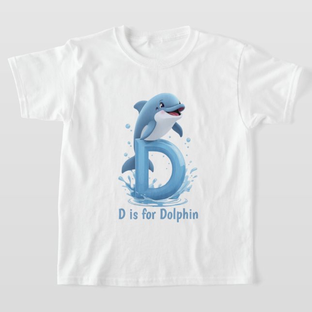 Camiseta Cute Dolphin Kids T-Shirt | D is for Dolphin Alpha (Distribución)