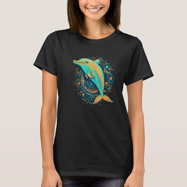 Camiseta Cute Dolphin Men Women Kids Aquatic Ocean 35 (Anverso)