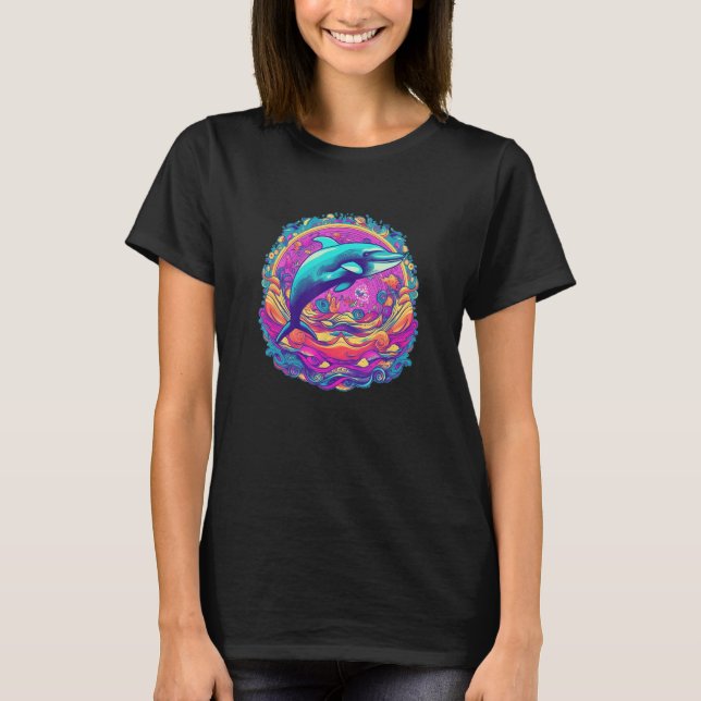 Camiseta Cute Dolphin Men Women Kids Aquatic Ocean 6 (Anverso)