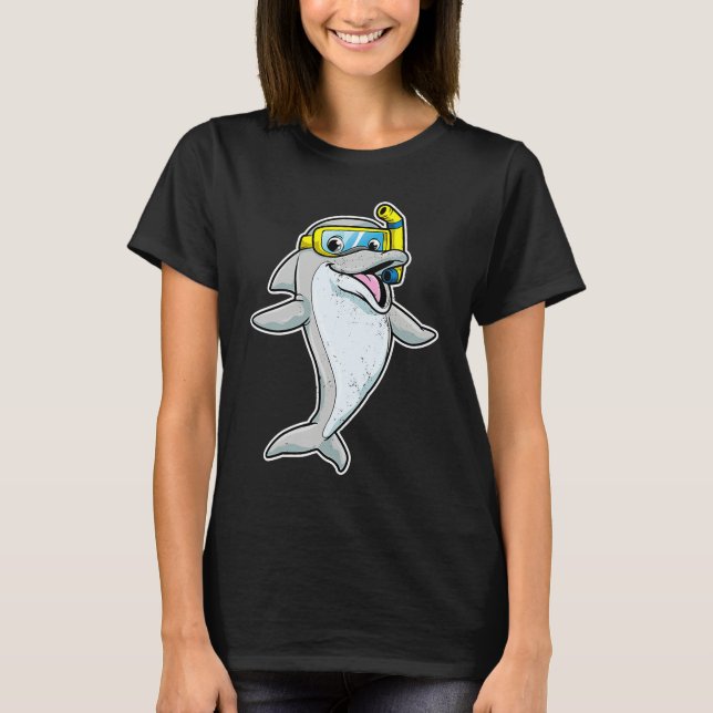 Camiseta Cute Dolphin Snorkel Funny Sea Animal Whale Men Wo (Anverso)
