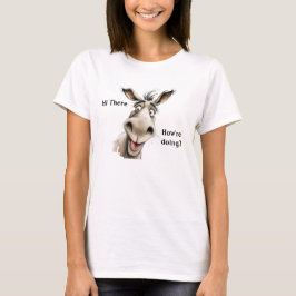 Camiseta Cute Donkey diciendo Hola, cómo estás.