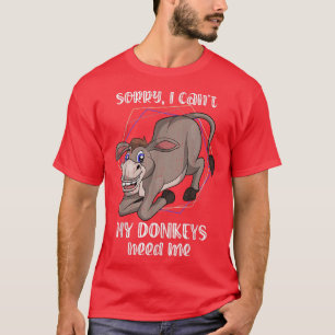 Camiseta Cute Donkey Farm Animal Lover Farming Farmer Funny