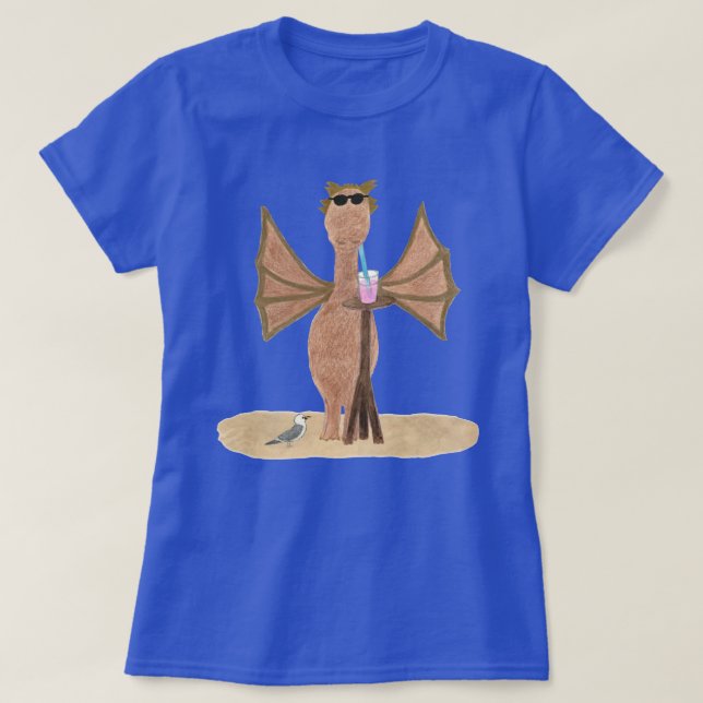 Camiseta Cute Dragon at the Beach Women's  (Diseño del anverso)