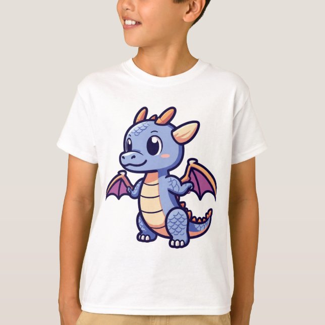 Camiseta Cute Dragon Skull Mascot Anime Style Vector T-Shir (Anverso)