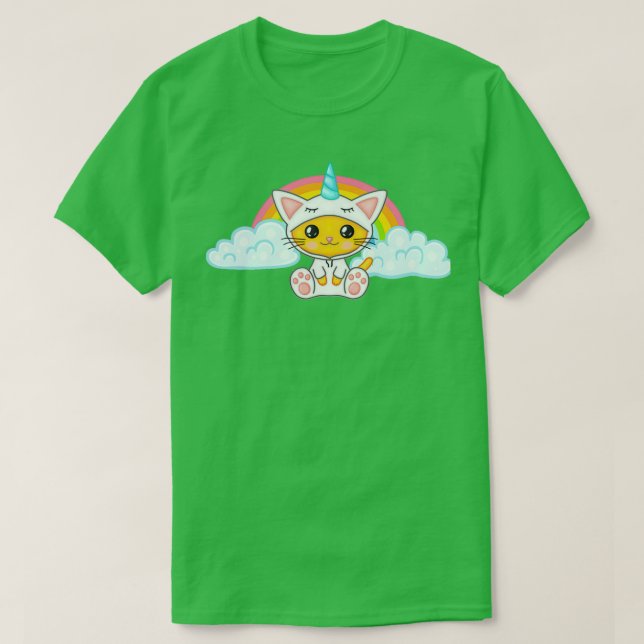 Camiseta Cute dream kitten unicorn Triblend (Diseño del anverso)