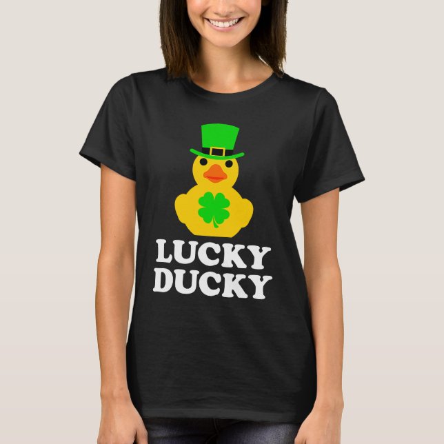 Camiseta Cute Duck de caucho cuatro hojas C Gorra St Patric (Anverso)