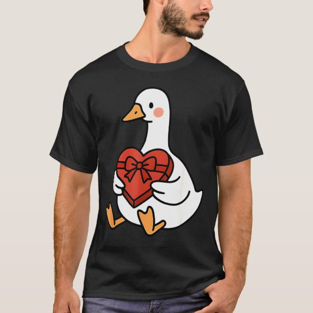 Camiseta Cute Duck Preppy Silly Just Goose Valentine Love (Anverso)