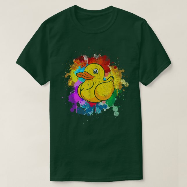 Camiseta Cute Duckie Duckling Ducky Bath Toy Colorous Rubbe (Diseño del anverso)