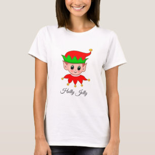Camiseta Cute duende de Navidad y campanas de cascabel