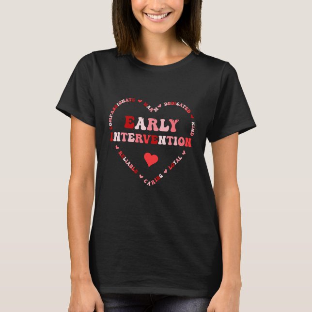 Camiseta Cute Early Intervention Valentines Day Heart  1 (Anverso)