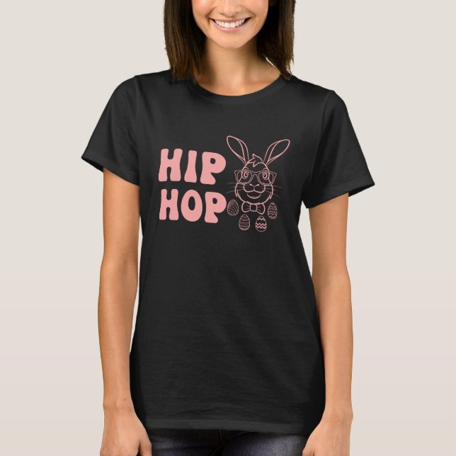 Camiseta Cute Easter Bunny Egg Hunt Basket  Hip Hop (Anverso)