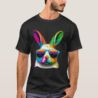 Camiseta Cute Easter Bunny Rabbit wearing Sunglasses