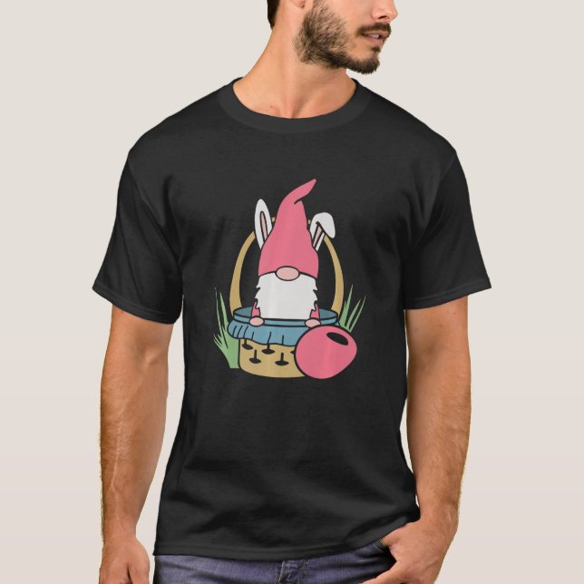 Camiseta Cute Easter Day Gnome Bunny With Egg Basket  (Anverso)