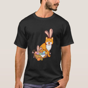 Camiseta Cute Easter Egg Basket Shiba Inu Wearing Rabbit Ea