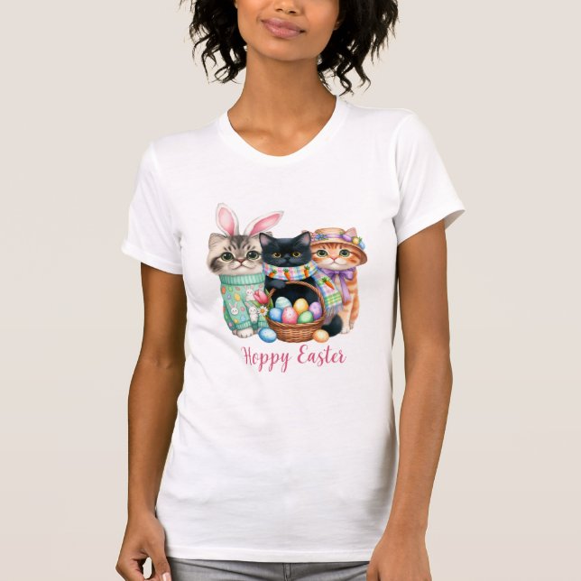 Camiseta Cute Easter Kittens with Eggs (Anverso)