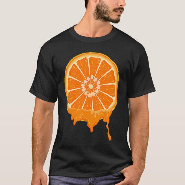 Camiseta Cute Easy Fruit Halloween Treat Orange Sliced Cost (Anverso)
