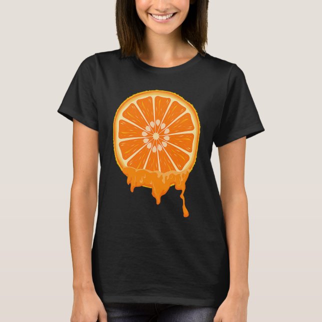 Camiseta Cute Easy Fruit Halloween Treat Orange Sliced Cost (Anverso)