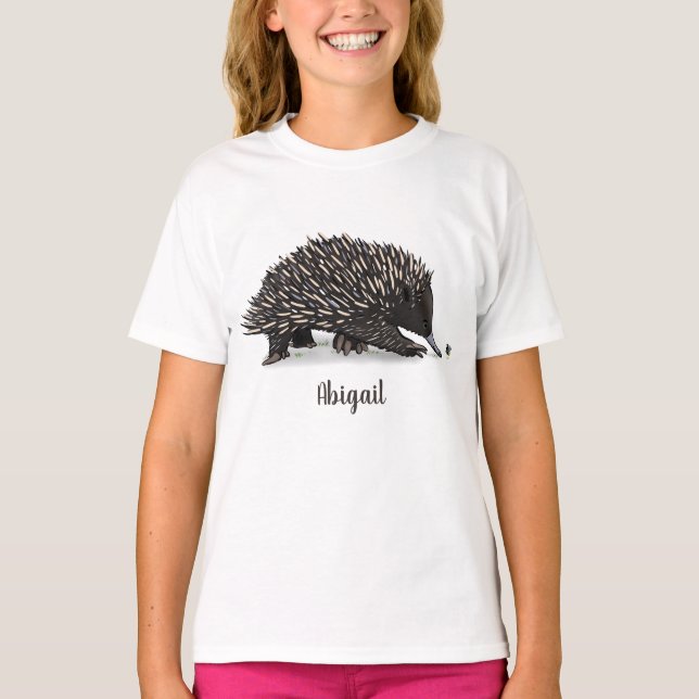 Camiseta Cute echidna con ilustracion de personalizado de a (Anverso)
