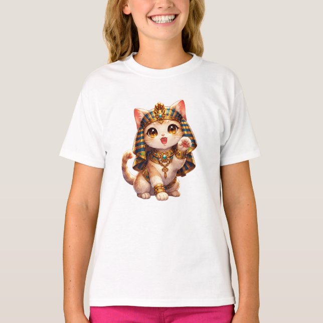 Camiseta Cute Egyptian Cat Kids T-Shirt – Ancient Egypt Cat (Anverso)