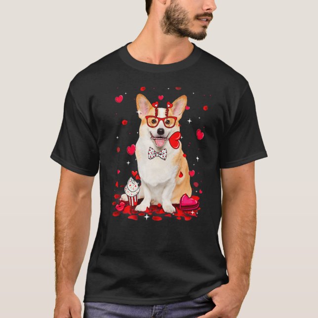 Camiseta Cute El día de San Valentín Corgi Perro Costume Pr (Anverso)