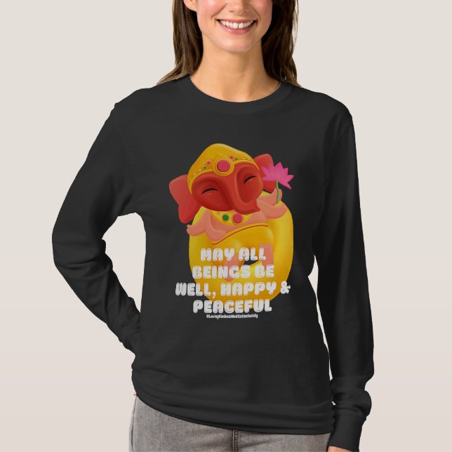 Camiseta Cute Elephant Ganesha Peace Lotus Loving Kindness  (Anverso)
