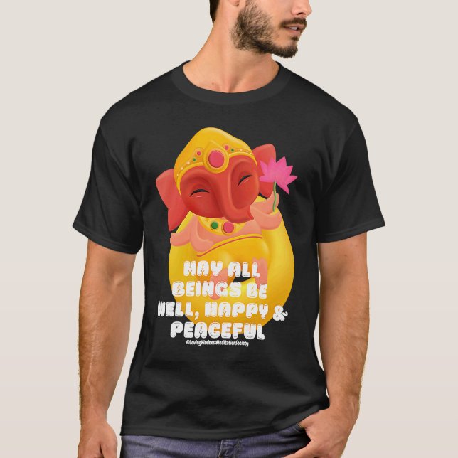 Camiseta Cute Elephant Ganesha Peace Lotus Loving Kindness  (Anverso)