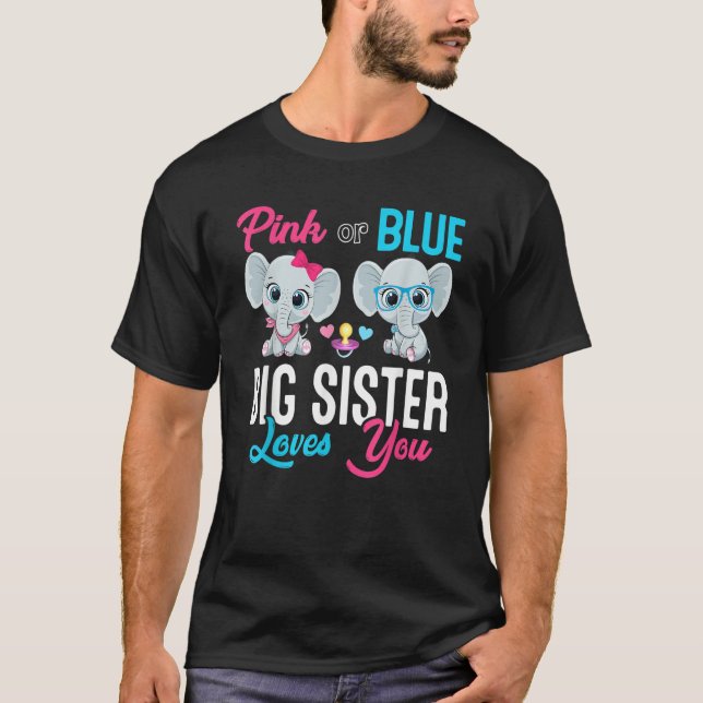 Camiseta Cute Elephant Keeper Of The Gender Big Sister Love (Anverso)