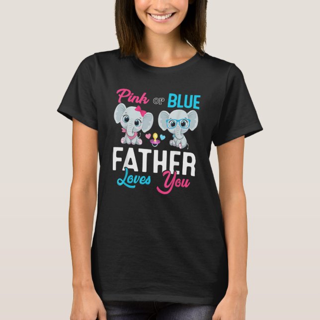 Camiseta Cute Elephant Keeper Of The Gender Father Loves Yo (Anverso)