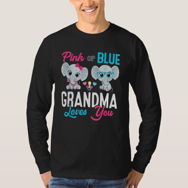 Camiseta Cute Elephant Keeper Of The Gender Grandma Loves Y (Anverso)