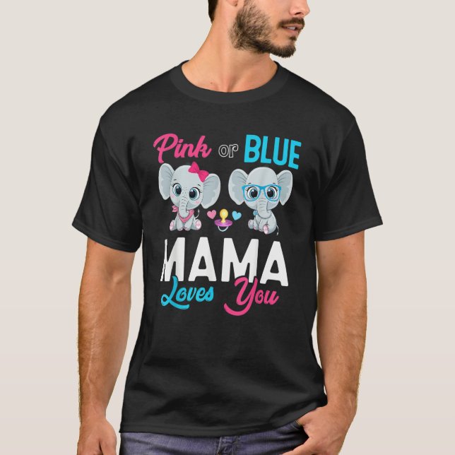 Camiseta Cute Elephant Keeper Of The Gender Mama Loves You  (Anverso)