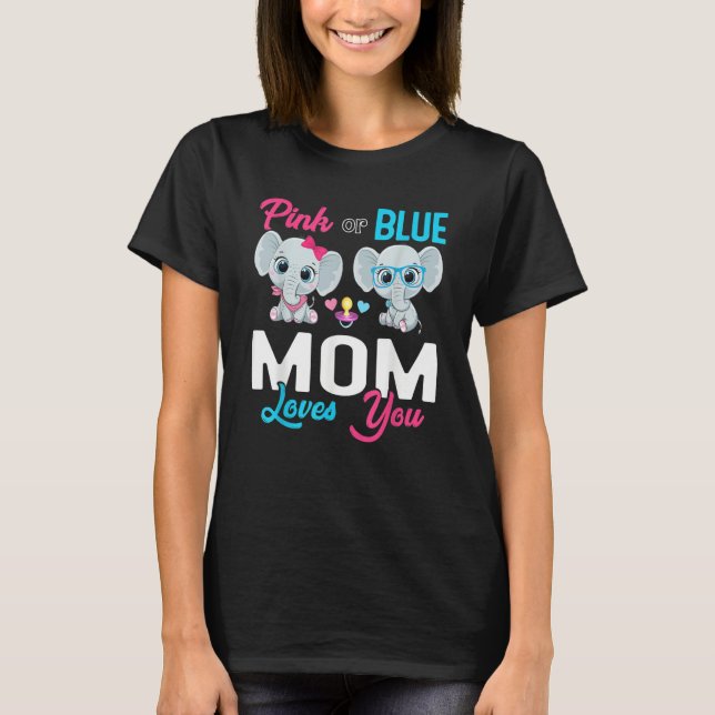 Camiseta Cute Elephant Keeper Of The Gender Mom Loves You R (Anverso)
