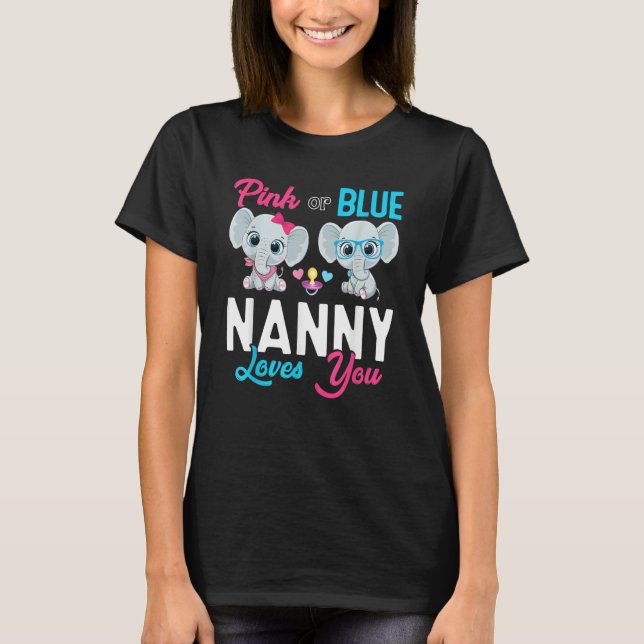 Camiseta Cute Elephant Keeper Of The Gender Nanny Loves You (Anverso)