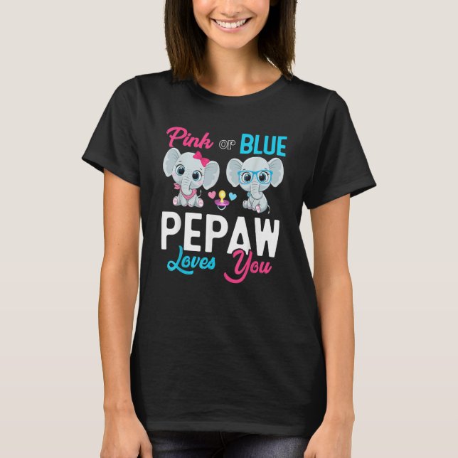 Camiseta Cute Elephant Keeper Of The Gender Pepaw Loves You (Anverso)