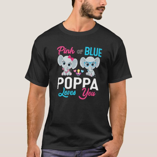 Camiseta Cute Elephant Keeper Of The Gender Poppa Loves You (Anverso)