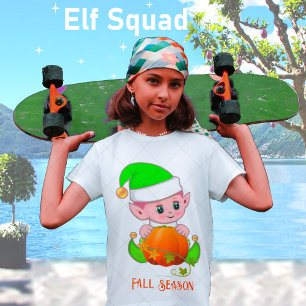 Camiseta Cute Elf y Calabaza Temporada de Otoño