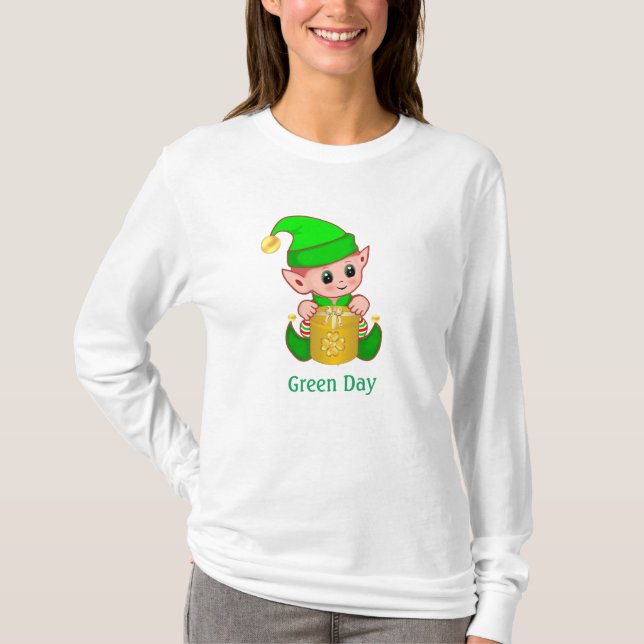 Camiseta Cute Elf y texto de Green Day (Anverso)