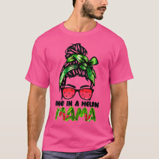 Camiseta Cute En Un Melón Mama Messy Bun Watermelena Summer