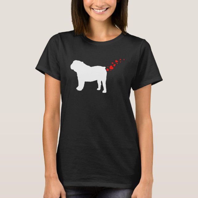 Camiseta Cute English Bulldog Owner Valentines Day Heart Do (Anverso)