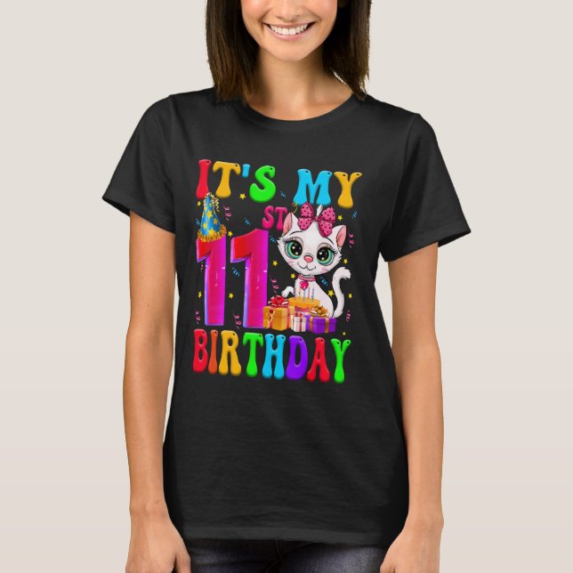 Camiseta Cute, es mi cumpleaños número 11, cumpleaños, papá (Anverso)