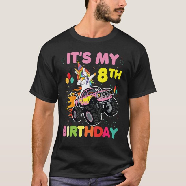 Camiseta Cute es mi octavo cumpleaños, tengo ocho monas de  (Anverso)