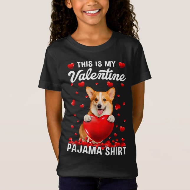 Camiseta Cute, Este Es Mi Perro De San Valentín Pajama Corg (Anverso)