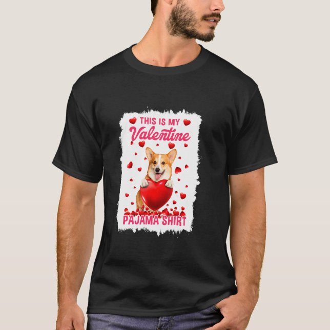 Camiseta Cute, Este Es Mi Perro De San Valentín Pajama Corg (Anverso)