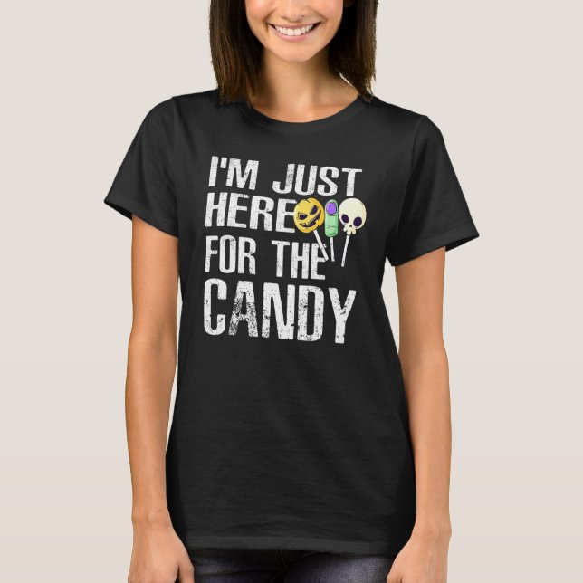 Camiseta Cute, estoy aquí por el dulce dulce de Halloween d (Anverso)