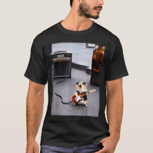 Camiseta Cute estrella de rock hámster divertido guitarra p