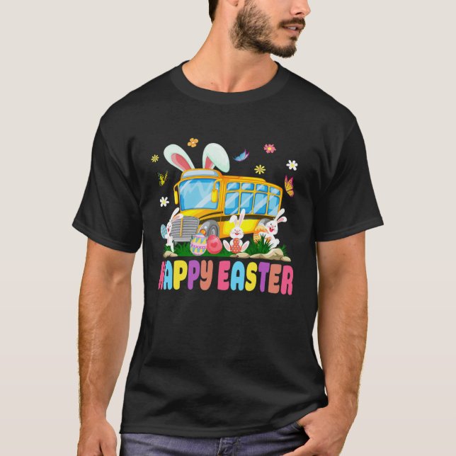 Camiseta Cute Every Bunny s Favorite School Bus Driver Happ (Anverso)