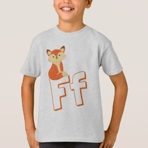 Camiseta Cute F Para Fox - Niños ABCD Alfabeto Inglés