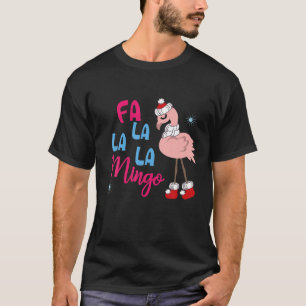 Camiseta Cute Fa La La Mingo Flamingo Para Navidades Navida