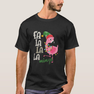 Camiseta Cute Fa La La Mingo Flamingo Para Navidades Navida